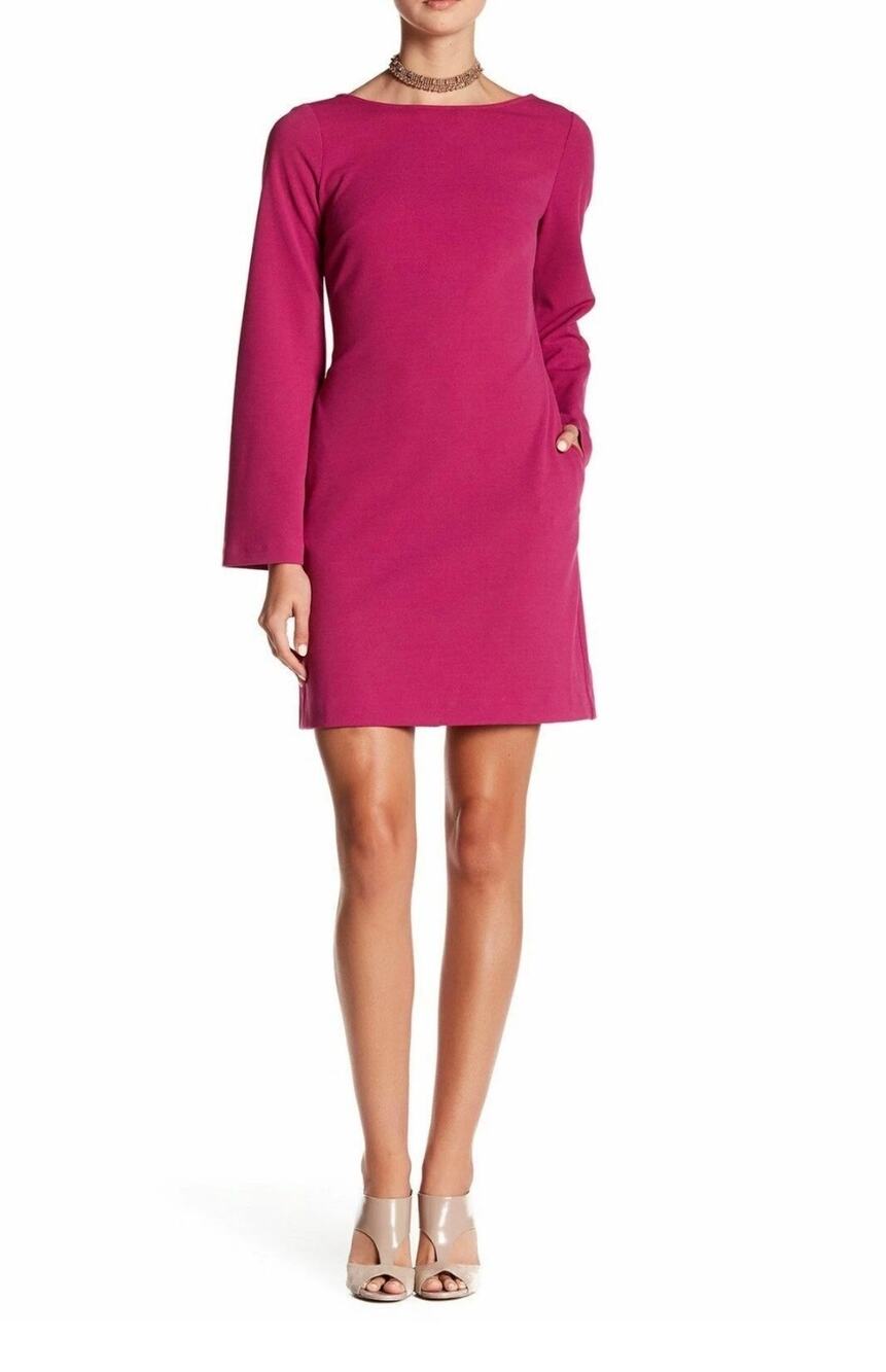 Donna Morgan Raspberry Knit Dress | Size 14 | NEW | Split Sleeves & Back Cutout